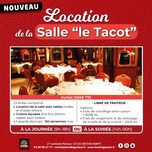 Location de la salle Le Tacot